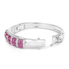 Load image into Gallery viewer, 6.65 Carat Genuine Ruby and White Topaz .925 Sterling Silver Bracelet