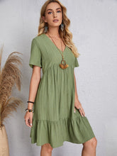 Load image into Gallery viewer, Classic Full Size V-Neck Short Sleeve Dress Casual & Comfortable Dress for Women