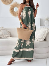 Load image into Gallery viewer, Unique Printed Spaghetti Strap Sleeveless Maxi Dress Elegant Summer Maxi Dress for Women
