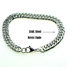 Load image into Gallery viewer, Luxury Miami Stainless Steel Chain Bracelets For Men Flat Curb Bracelet Hip Hop Rock Sports Jewelry Style