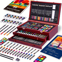 Load image into Gallery viewer, 175-Piece Deluxe Art Set – Crayons, Colored Pencils & Acrylic Paints in Wooden Case
