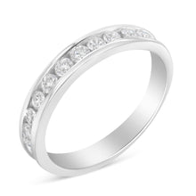 Load image into Gallery viewer, IGI Certified 1/2 Cttw Round Brilliant Cut Diamond 18K White Gold Channel Set Eternity Style Wedding Band Ring (H-I Color, I1-I2 Clarity) - Size 7
