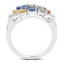 Load image into Gallery viewer, 2.05 Carat Genuine Multi Sapphire .925 Sterling Silver Ring