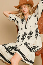 Load image into Gallery viewer, Vintage Cream Printed Midi Dress Timeless & Elegant Dress For Women Classic Design Dress