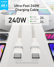 Load image into Gallery viewer, Anker USB-C to USB-C Cable (3 ft / 6 ft, 240W, Upcycled-Braided)