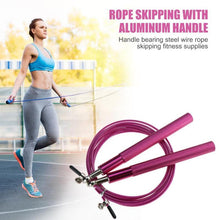Load image into Gallery viewer, 3m High Speed Aerobic Steel Wire Skipping Rope Aluminum Handle Steel Wire Jump Rope Ball Bearing Skipping Rope With Aluminium Alloy Handle And Ball Bearing Tangle-Free Exercise Rope For Fat Burning Exercises Training Fitness
