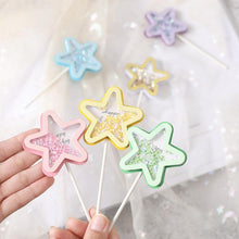 Load image into Gallery viewer, 3PCS Love Happy Birthday Cake Toppers Star Cupcake Toppers Cake Decorations Glitter Star Cupcake Picks White Cloud Toothpicks for Baby Shower Stars Cupcake Topper Flags For Wedding Kids Birthday Party Supplies Cake Decoration