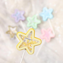 Load image into Gallery viewer, 3PCS Love Happy Birthday Cake Toppers Star Cupcake Toppers Cake Decorations Glitter Star Cupcake Picks White Cloud Toothpicks for Baby Shower Stars Cupcake Topper Flags For Wedding Kids Birthday Party Supplies Cake Decoration