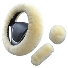 Load image into Gallery viewer, 3Pcs Set Winter Fashion Wool Fur Soft Furry Car Steering Wheel Covers 16 Colors Winter Universal Hand Brake Gear Cover Car Accessories