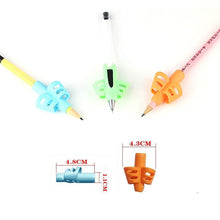Load image into Gallery viewer, 3Pcs/Set Soft Silica Pencil Grasp Two-Finger Gel Pen Grips Children Writing Training Correction Tool Pens Holding for Kids Gifts Children's School Supplies Triangular Correction Children's Writing Tool