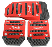 Load image into Gallery viewer, 3Pcs/Set Universal Aluminum Manual Transmission Non-Slip Car Pedal Cover Set Kit Pedals Red Blue Silver Car Vehicle Sports Accelerator Brake No Drill Non-Slip Performance Car Rest Pedal Brake Auto Sports Gas Fuel Petrol Clutch Brake Pad Auto Accessories