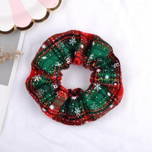 Load image into Gallery viewer, 4.38 Inch Fashion Christmas Scrunchie Elastic New Handmade Head Bands Hair Rope Ponytail Holder Headdress Ponytail Holder Accessories for Women