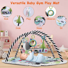 Load image into Gallery viewer, 4-in-1 Baby Gym Play Mat Ball Pit with Pillow 18 Balls 9 Toys for 0-3 Years Old