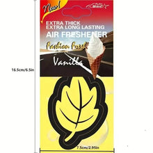 Load image into Gallery viewer, 4-Pack: Car Air Freshener Natural Scented Tea Paper Auto Hanging Vanilla Perfume Fragrance Leaf Shape