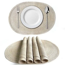 Load image into Gallery viewer, 4-Pack: Cotton Oval Dining Mat
