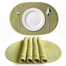 Load image into Gallery viewer, 4-Pack: Cotton Oval Dining Mat