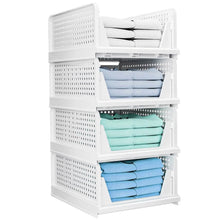 Load image into Gallery viewer, 4-Packs: Plastic Storage Box Closet Organizer Foldable Storage with Slide Rail Push-Pull