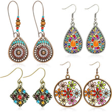 Load image into Gallery viewer, 4-Pair: Bohemian Vintage Dangle Earrings