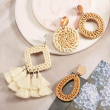 Load image into Gallery viewer, 4-Pairs: Women's Rattan Earrings