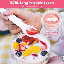 Load image into Gallery viewer, 4-Piece: 20 Oz Oat Containers with Lids and Folding Spoons