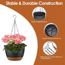 Load image into Gallery viewer, 4-Piece: 9.64" Diameter Hanging Planter with Drainage Holes