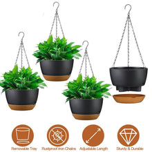 Load image into Gallery viewer, 4-Piece: 9.64" Diameter Hanging Planter with Drainage Holes
