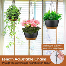 Load image into Gallery viewer, 4-Piece: 9.64" Diameter Hanging Planter with Drainage Holes