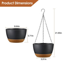 Load image into Gallery viewer, 4-Piece: 9.64" Diameter Hanging Planter with Drainage Holes