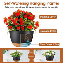 Load image into Gallery viewer, 4-Piece: 9.64" Diameter Hanging Planter with Drainage Holes