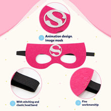 Load image into Gallery viewer, 4-Piece: Kids Dress Up Superhero Capes Set and Slap Bracelets for Girls