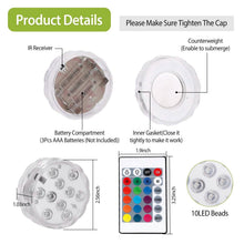 Load image into Gallery viewer, 4-Piece: Submersible RGB LED Lights