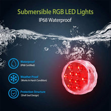 Load image into Gallery viewer, 4-Piece: Submersible RGB LED Lights