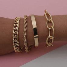 Load image into Gallery viewer, 4-Piece: Women Adjustable Boho Chain Bracelets Set