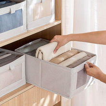 Load image into Gallery viewer, 4-Pieces: Foldable Linen Clothing Storage Bin with Visible Clear Window