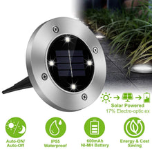 Load image into Gallery viewer, 4-Pieces: Solar Waterproof Ground Light