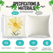Load image into Gallery viewer, 4-Pieces: Summer Flowers Printed Throw Pillow Cover Cushion Pillow Case