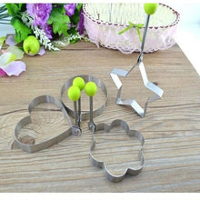Load image into Gallery viewer, 4 Style Stainless Steel Egg Shaper Pancake Mould Omelette Mold Heart Shape Frying Egg Cooking Tool Kitchen Accessories Gadget Stainless Steel Fried Egg Ring Mold Omelette Pancake Rings Cute Shape Egg Mold Cooking Tools
