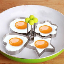 Load image into Gallery viewer, 4 Style Stainless Steel Egg Shaper Pancake Mould Omelette Mold Heart Shape Frying Egg Cooking Tool Kitchen Accessories Gadget Stainless Steel Fried Egg Ring Mold Omelette Pancake Rings Cute Shape Egg Mold Cooking Tools