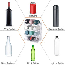Load image into Gallery viewer, 4-Tier Bottle Storage 12 Bottles Transparent Stackable Organizer Holder Shelf