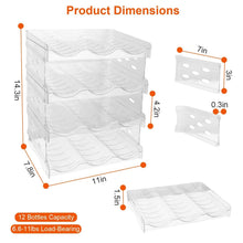 Load image into Gallery viewer, 4-Tier Bottle Storage 12 Bottles Transparent Stackable Organizer Holder Shelf