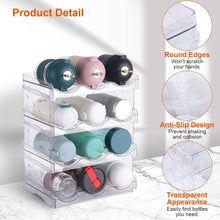 Load image into Gallery viewer, 4-Tier Bottle Storage 12 Bottles Transparent Stackable Organizer Holder Shelf