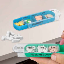 Load image into Gallery viewer, 4 Times A Day, Black 7 Day Stackable Daily Pill And Medicine Organizer