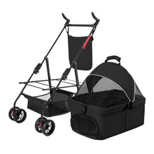Load image into Gallery viewer, 4 Wheels Pet Stroller Foldable with Removable Liner Storage Basket