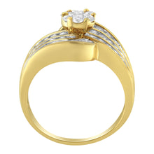 Load image into Gallery viewer, 14K Yellow Gold Diamond Cocktail Bypass Ring (1 1/2 Cttw, H-I Color, SI2-I1 Clarity) - Size 7