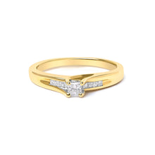 Load image into Gallery viewer, 14K Yellow Gold 1/4 Cttw Princess Cut Diamond Engagement Ring