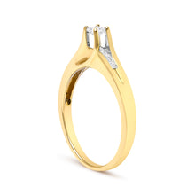 Load image into Gallery viewer, 14K Yellow Gold 1/4 Cttw Princess Cut Diamond Engagement Ring