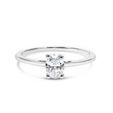 Load image into Gallery viewer, 14K White Gold 1/2 Cttw Oval Lab Grown Diamond 4 Prong Solitaire Engagement Ring (F-G Color, VS2-SI1 Clarity) - Size 7