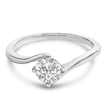 Load image into Gallery viewer, 14K White Gold 4/5 Cttw Round Lab Grown Diamond Bypass Solitaire Engagement Ring (F-G Color, VS1-VS2 Clarity) - Ring Size 5
