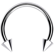 Load image into Gallery viewer, 16G 3/8 Stainless Steel Spike Horseshoe Circular Barbell