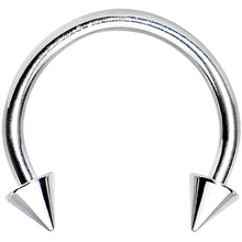 Load image into Gallery viewer, 16G 3/8 Stainless Steel Spike Horseshoe Circular Barbell